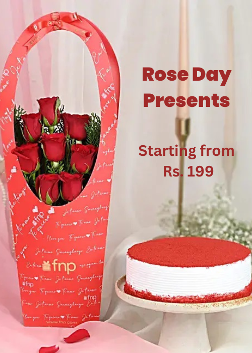 Rose Day Presents starting from Rs. 199 + 2.5% Cashback on every shopping